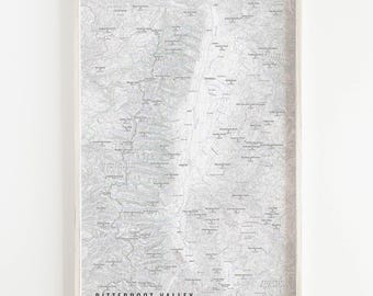 Bitterroot Valley Map - The Bitterroots, Lolo, Bitterroot Mountains, Hamilton, Welcome Creek, Selway Bitterroot