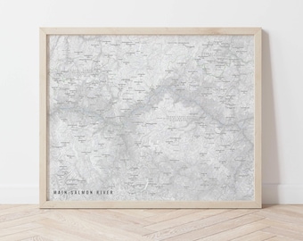 Main Salmon River Map - Salmon River, Frank Church Wilderness, River of No Return Wilderness