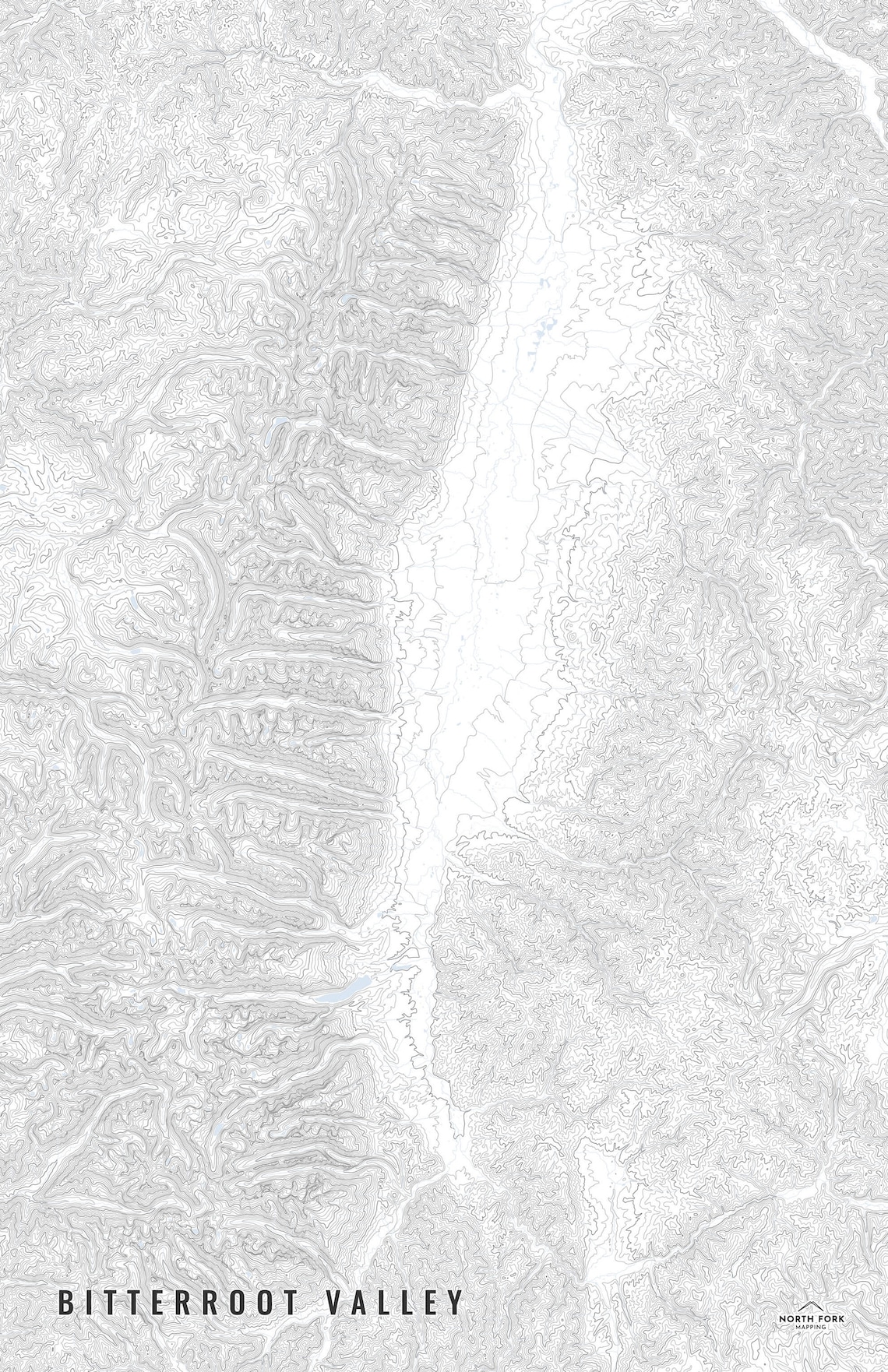 Bitterroot Valley Map Bitterroot Valley Bitterroot Range Etsy