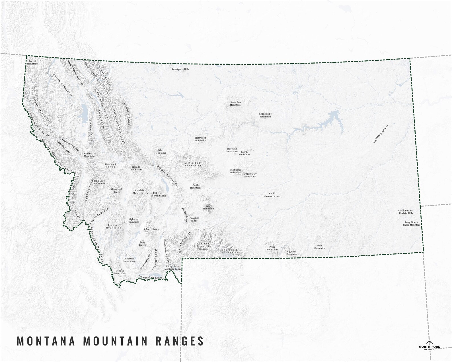Montana Mountain Ranges Map, Map of Montana, Montana Map, Montana