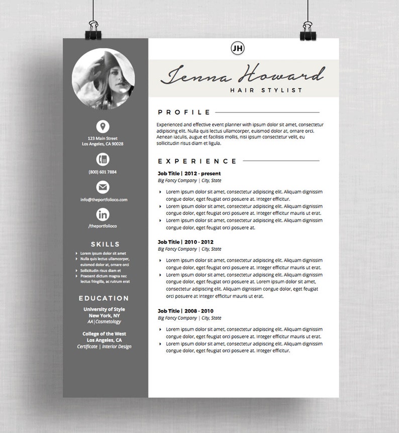 Wznów Wzór Cv I List Motywacyjny Kreatywne Cv Wzory Mac Etsy