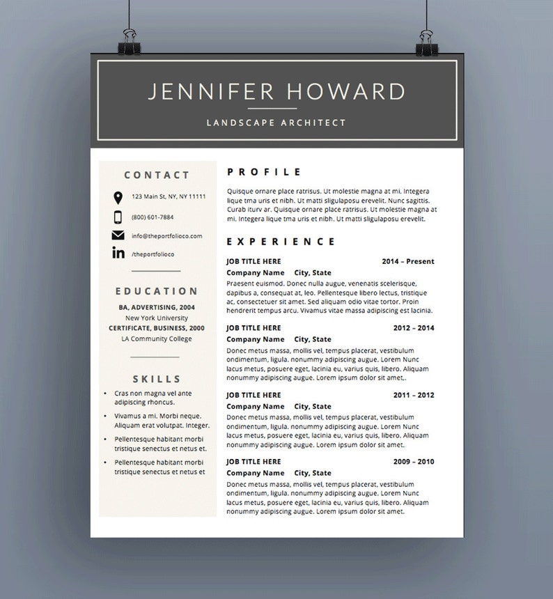 Szablon Wznowienia Szablon Cv List Motywacyjny Etsy