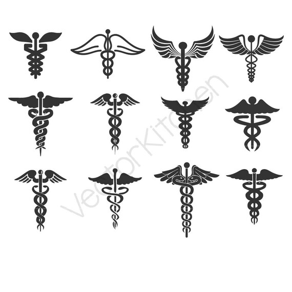 Download Caduceus 16 Style Designs Cutting Template SVG EPS Silhouette