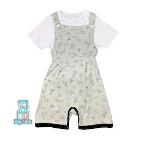 Small Only ABDL Grey baby Animals Shortalls Adult Baby