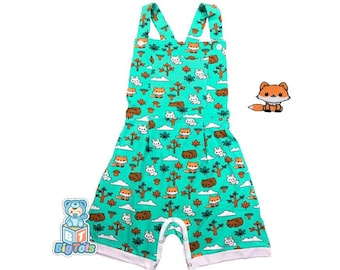 Adult baby ABDL Forest Animals Print Shortalls