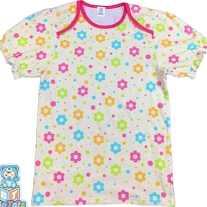 ABDL Pale Yellow Flower print lap style top shirt adult baby