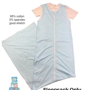ABDL Gigoteuse Vichy CheckPrint bleue et blanche Adulte Bébé