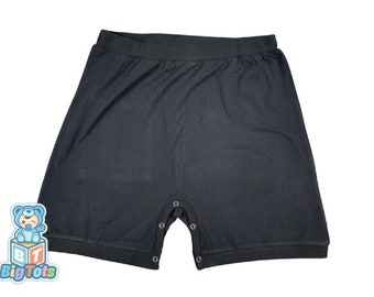 Snap Shorts BLACK adult baby abdl pocket