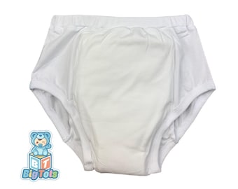 ABDL Unisex sizing White  training pants incontinence ddlg Adult Baby