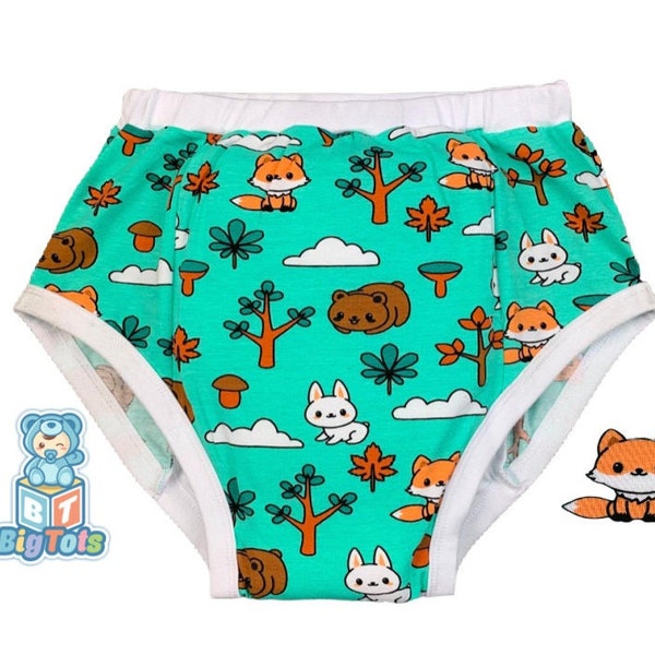 ABDL Unisex sizing Forest Animals training pants incontinence Big Tots adult baby