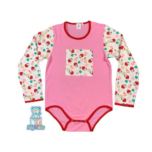 ABDL adult baby Pocket, snap shoulder HEII0 KlTTY Bodysuit big tots ddlg