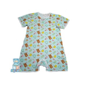 BIG TOTS ABDL baby things blue Pocket  snap crotch romper adult baby