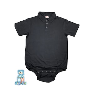 Small & 4X only WEAR2WORK  Polo Black bodysuit  adult baby abdl