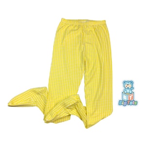 ABDL Kleine bis 2X Gelb Karo Gingham Footed Tasche Hose Erwachsenen Baby