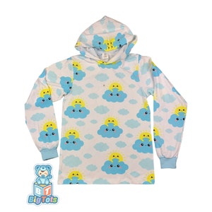 ABDL adult baby smiling suns & clouds hoodie top ddlg big tots