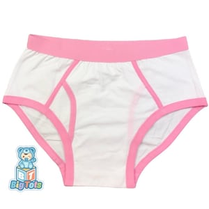 Adult Baby White w/pink trim big boy briefs  abdl