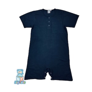 Adult Baby  P0CKET BLACK snap crotch romper abdl