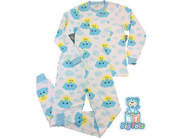 Small Only Adult baby ABDL pj&#39;s  Suns & Clouds P0CKETS