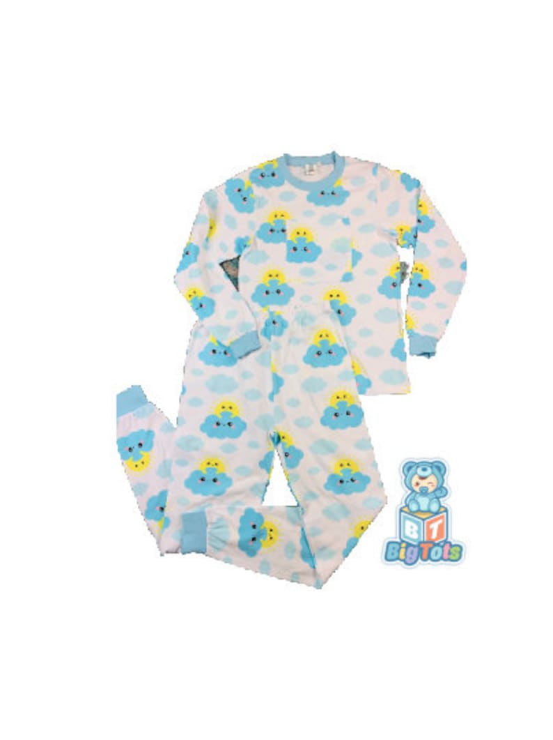 Adult Baby Suns & Clouds P0CKETS pj's    abdl 