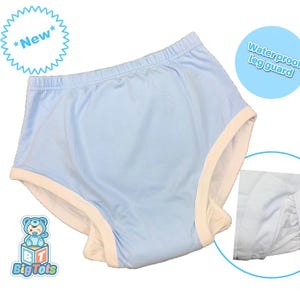 ABDL Vattentäta benskydd Baby Blå träningsbyxor inkontinens Vuxen Baby