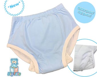 ABDL Wasserdichte Beinschützer Baby Blau Trainingshose Inkontinenz Erwachsene Baby