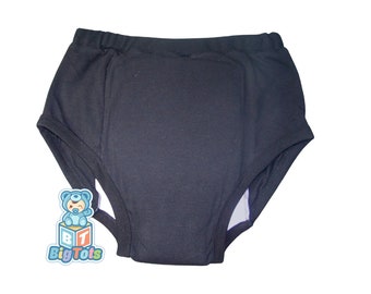 Adult baby  Unisex sizing Black training pants incontinence ABDL