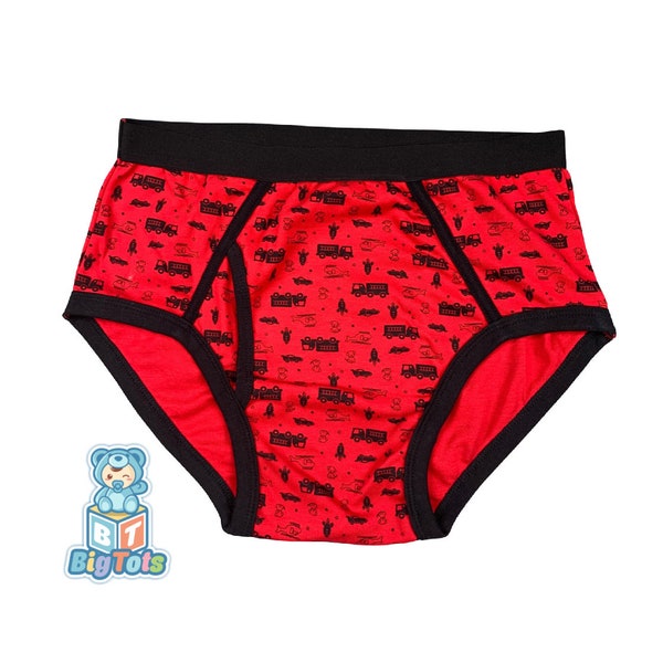 Adult Baby Small-Med only red vehicles  big boy briefs   abdl
