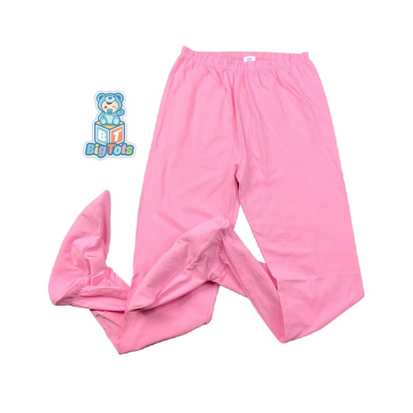 ABDL Small to 2X pink Footed Pocket pants  adult baby