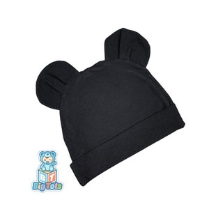 Adult Baby Big Bear Ears BLACK cap abdl
