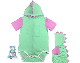 ABDL Mint & Purple Dinosaur Bodysuit adult baby