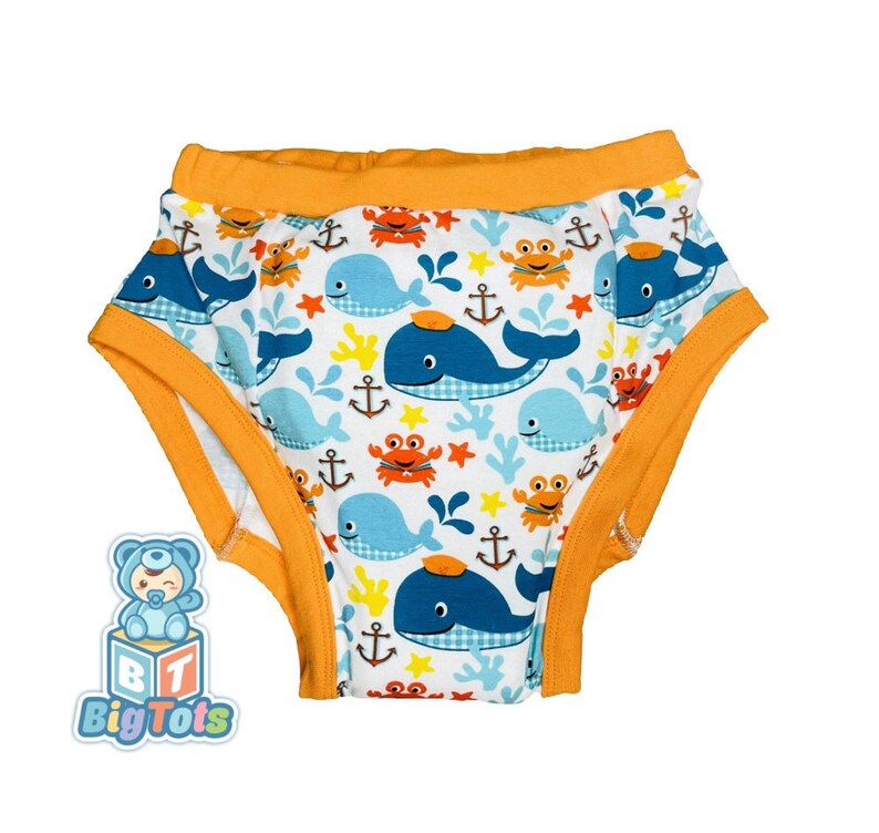 Adult Baby Whales & Sea Life training pants incontinence ABDL 