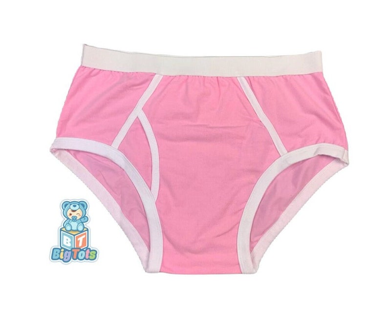 Adult Baby Pink W/ White Trim Big Boy Briefs Abdl Etsy