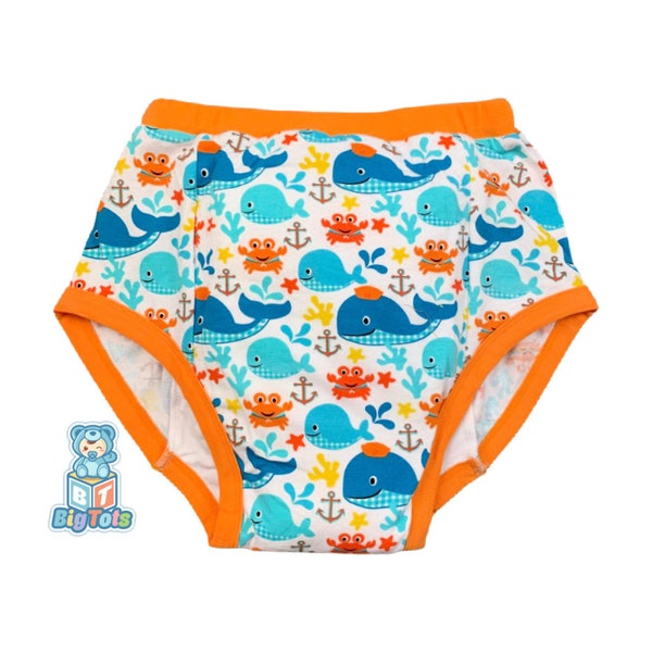 Adult Baby Unisex sizing Whales & Sea Life training pants incontinence ABDL