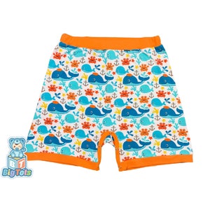 Snap Shorts Whales adult baby abdl