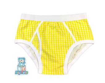 BIG TOTS adult baby Yellow Check Gingham Big Boy Briefs underwear abdl adult size