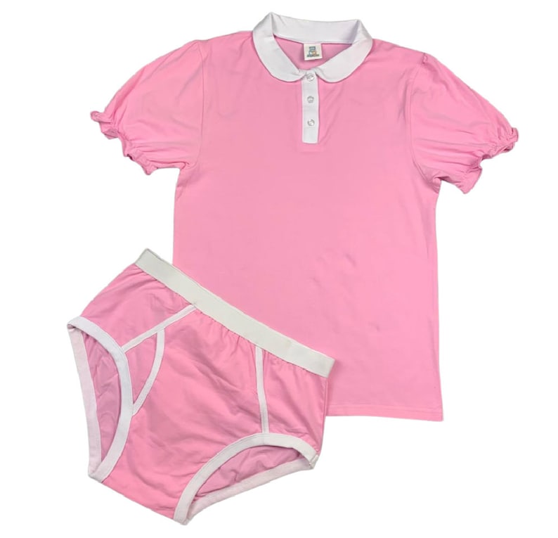 Adult Baby Pink W/ White Trim Big Boy Briefs Abdl Etsy