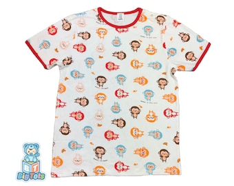 Adult Baby abdl Monkeys  snap shoulder shirt