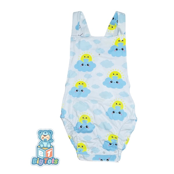 Adult Baby ABDL Suns & Clouds sunsuit romper a