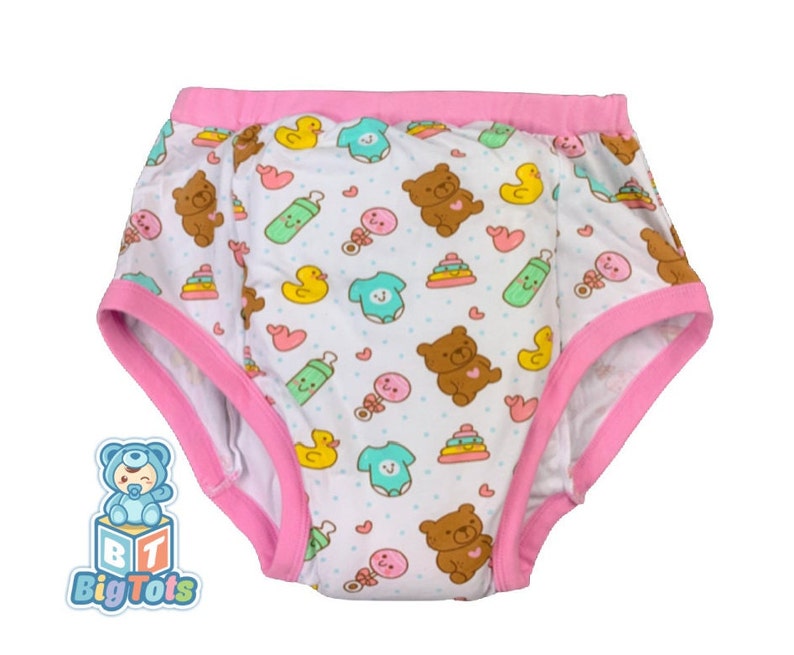 BIG TOTS ABDL Baby Things/pink trim training pants incontinence adult baby 