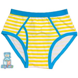 Braguitas ABDL de rayas amarillas y blancas para adultos y bebés