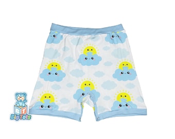 Snap Shorts Sunds & Clouds adulte bébé abdl