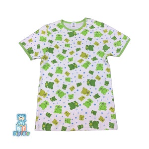 ABDL Top Baby  Froggies  print Snap Should Top  Shirt Adult Baby