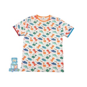 ABDL ベビー恐竜プリント スナップショルダーシャツ 大人用 ベビー
