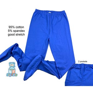 ABDL Royal Blue  Footed Pocket pants  adult baby