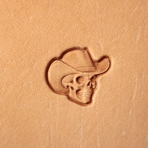 Tools for leather crafts. Stamp #358 Skull with a hat