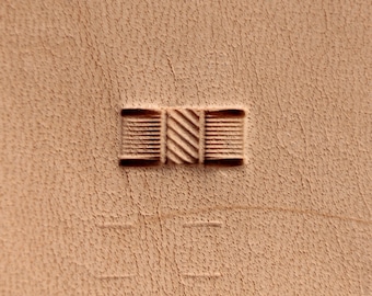 Tandy Leather Craftool X503 Lederstempel - Dreifaches Flechtmuster, Edelstahl (12x12 Mm)