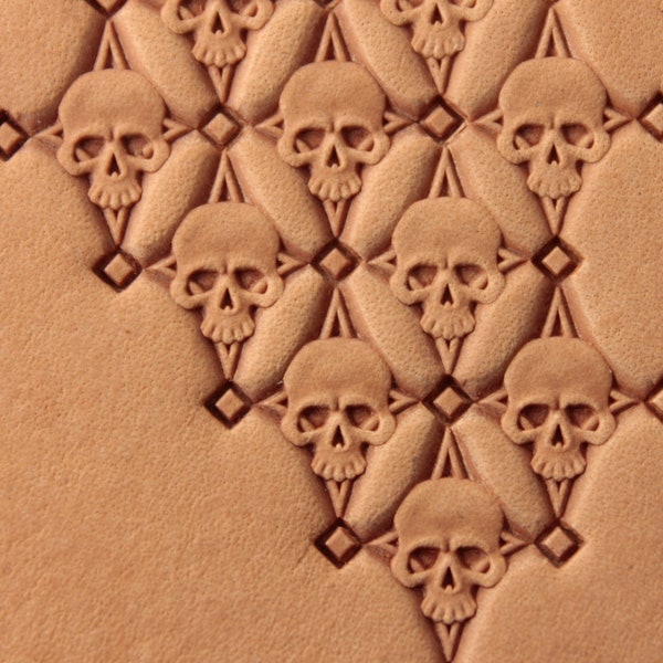 Tools for leather crafts. Stamp #399 - puzzle skull stamp