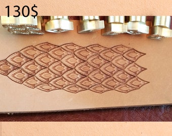 Outils pour l’artisanat du cuir. Kit timbre #86 -Échelle (6 timbres)