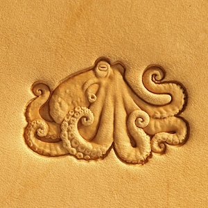 Gereedschap voor het knutselen van leer. Stempel #542 - octopus (ontwerp door Maria Trofimova)