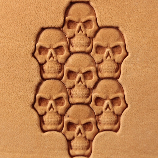 Tools for leather crafts. Stamp #375 - puzzle skull stamp